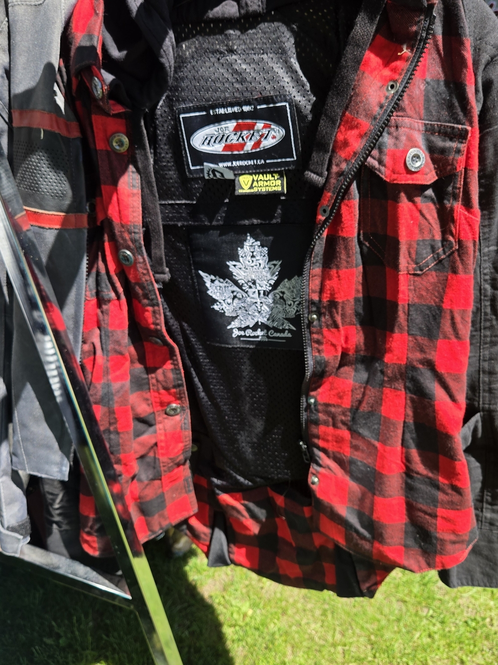 Joe Rocket Red Black Plaid Motorcycle Shirt Jacket
